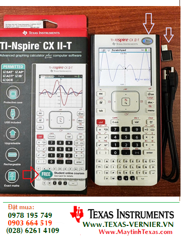 Ti-Nspire CX II-T; Máy tính Khoa học Vẽ đồ thị Texas Instrument Ti-Nspire CX II-T (MẪU MỚI) chính hãng (Độc quyền nhập khẩu bởi CTy TNHH Tràng An)